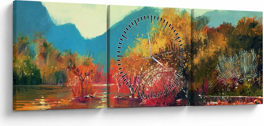 Kép - őszi színek (órával) (90x30 cm)