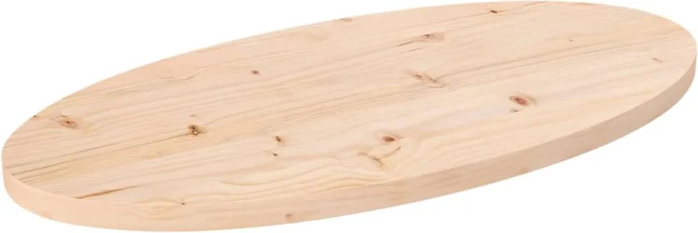 vidaXL tömör fenyőfa asztallap 80x40x2,5 cm ovális