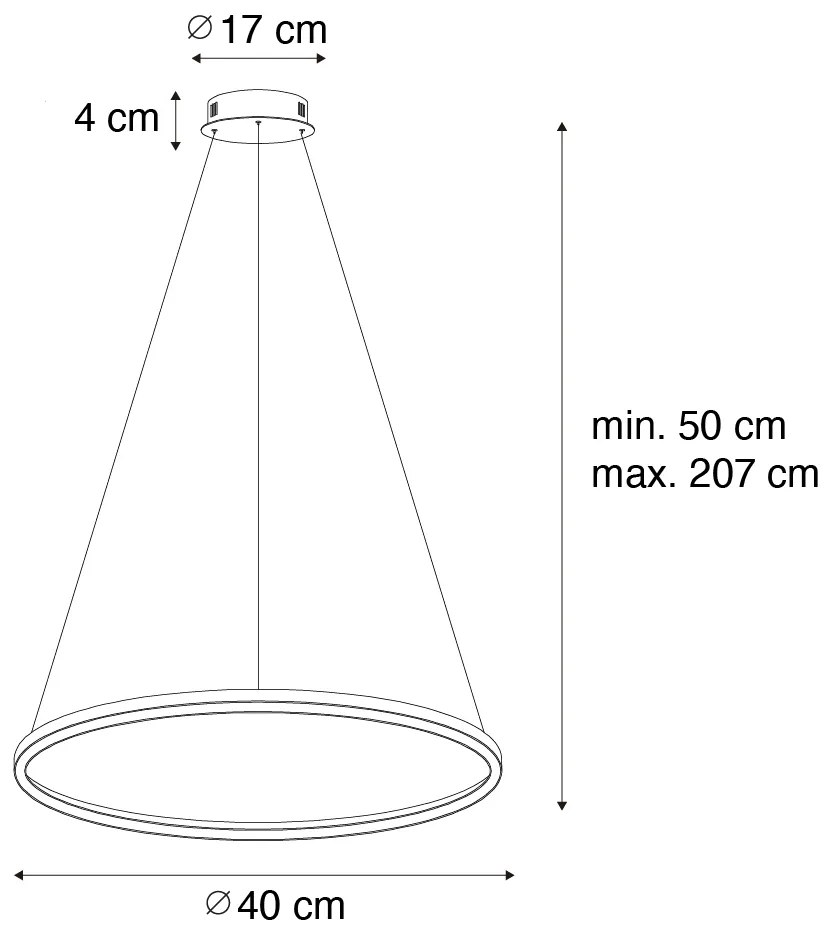 Arany függőlámpa 40cm LED-del, 3 fokozatú fényerő-szabályozóval - Girello