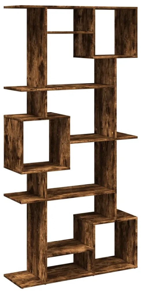 füstös tölgy színű szerelt fa könyvszekrény 92 x 29 x 188 cm