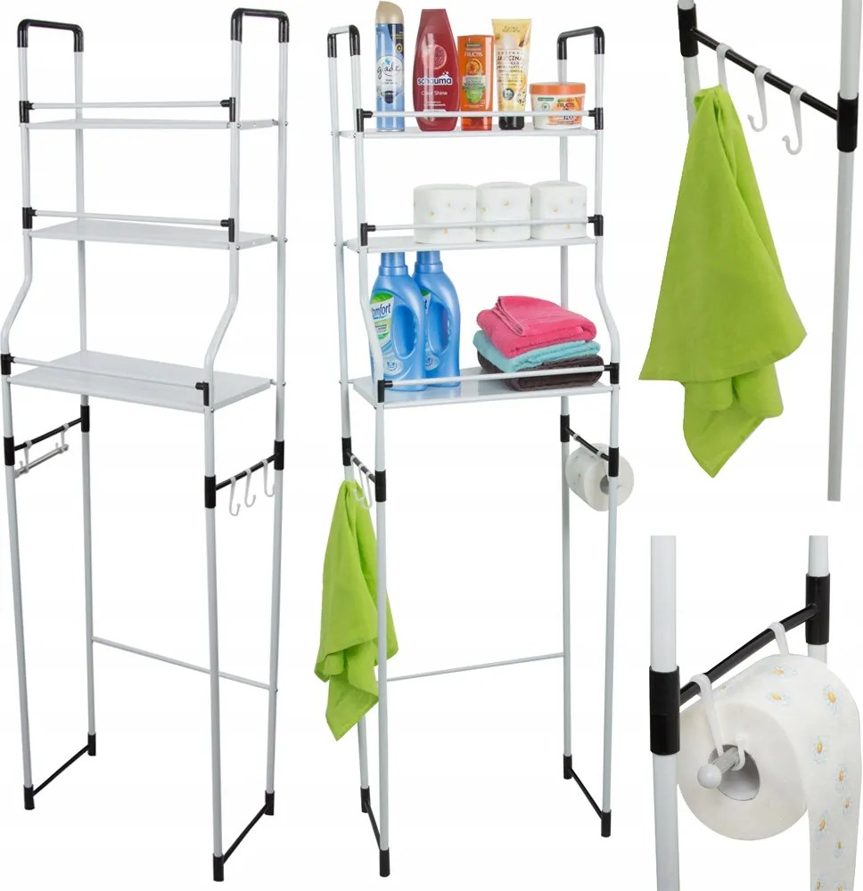 Álló Polc A Wc Felett Fürdőszoba Állvány Szekrény Polc 3 Polc Rendszerező