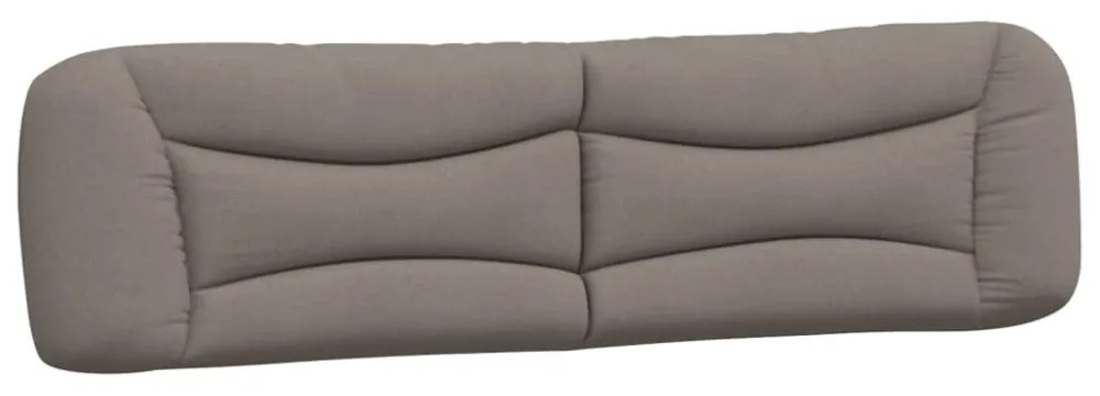 tópszínű szövet ágykeret LED-ekkel matrac nélkül 200 x 200 cm