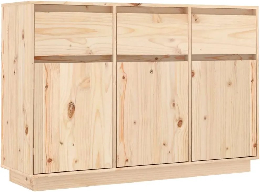 vidaXL tömör fenyőfa tálalószekrény 110 x 34 x 75 cm