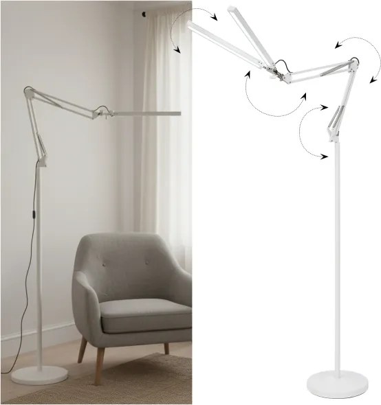 Brilagi - LED dimmelhető flexibilis állólámpa VARIO LED/14W/230V 157 cm fehér