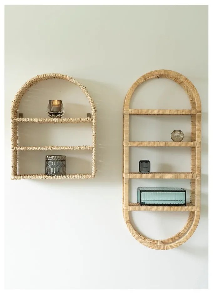 Natúr színű többszintes rattan fali polc Namur – House Nordic