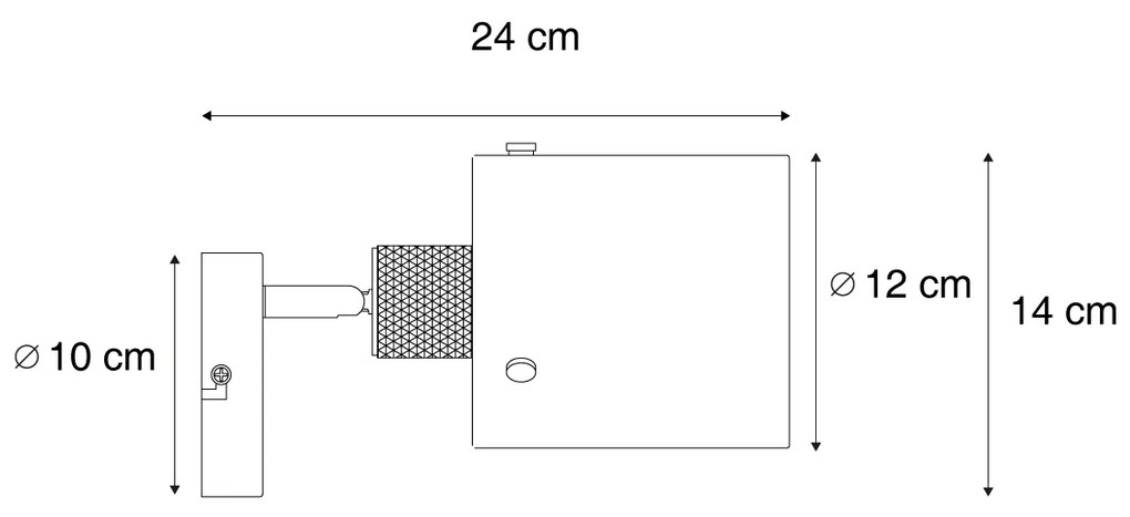 Design fali spotlámpa bronz színben, átlátszó üveggel - Domo