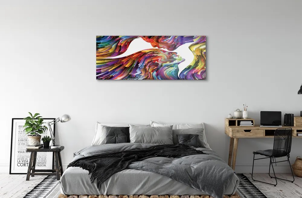 Üvegképek Színes kép arcok 100x50 cm