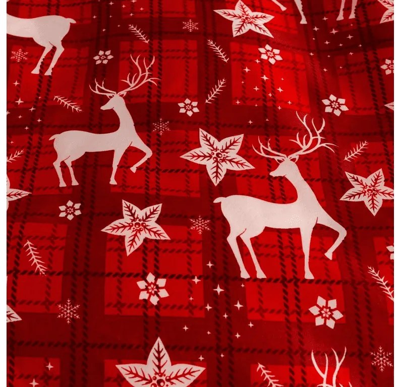 Mikroszálas ágyneműhuzat VELVET CHRISTMAS piros Ágyneműhuzat mérete: 2 db 70 x 90 cm | 200 x 220 cm