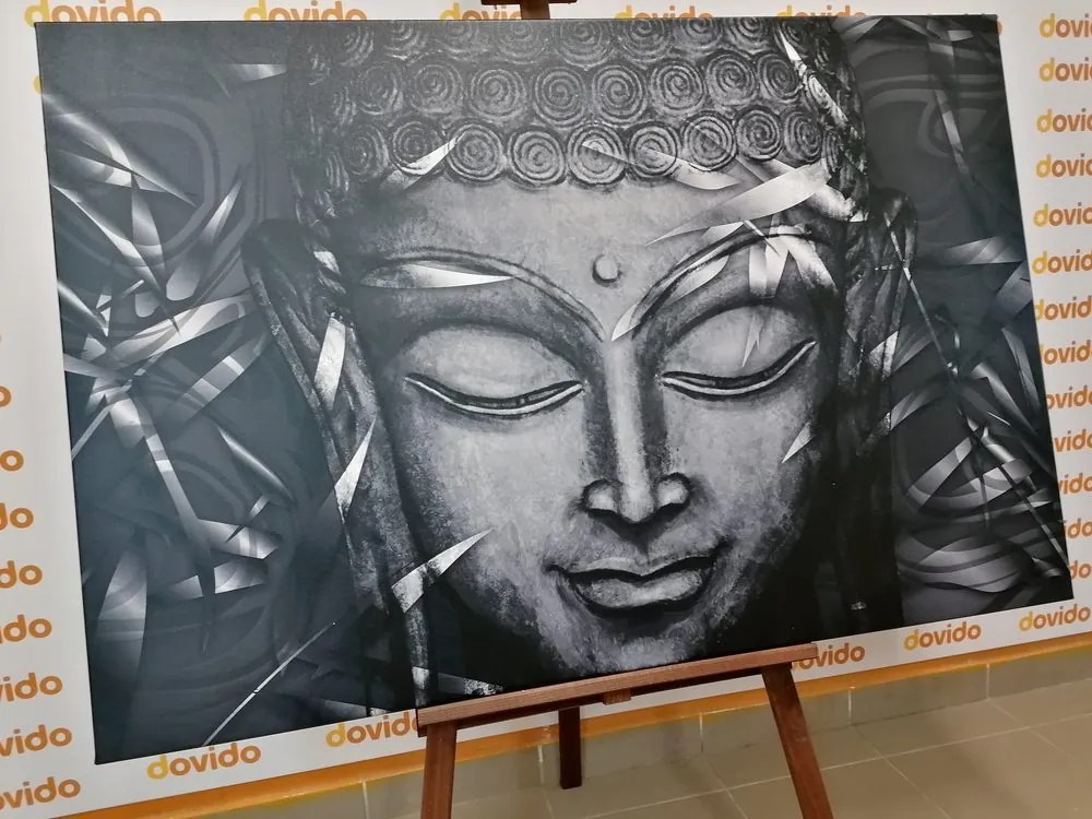 Kép mosolygó Buddha fekete-fehér kivitelben