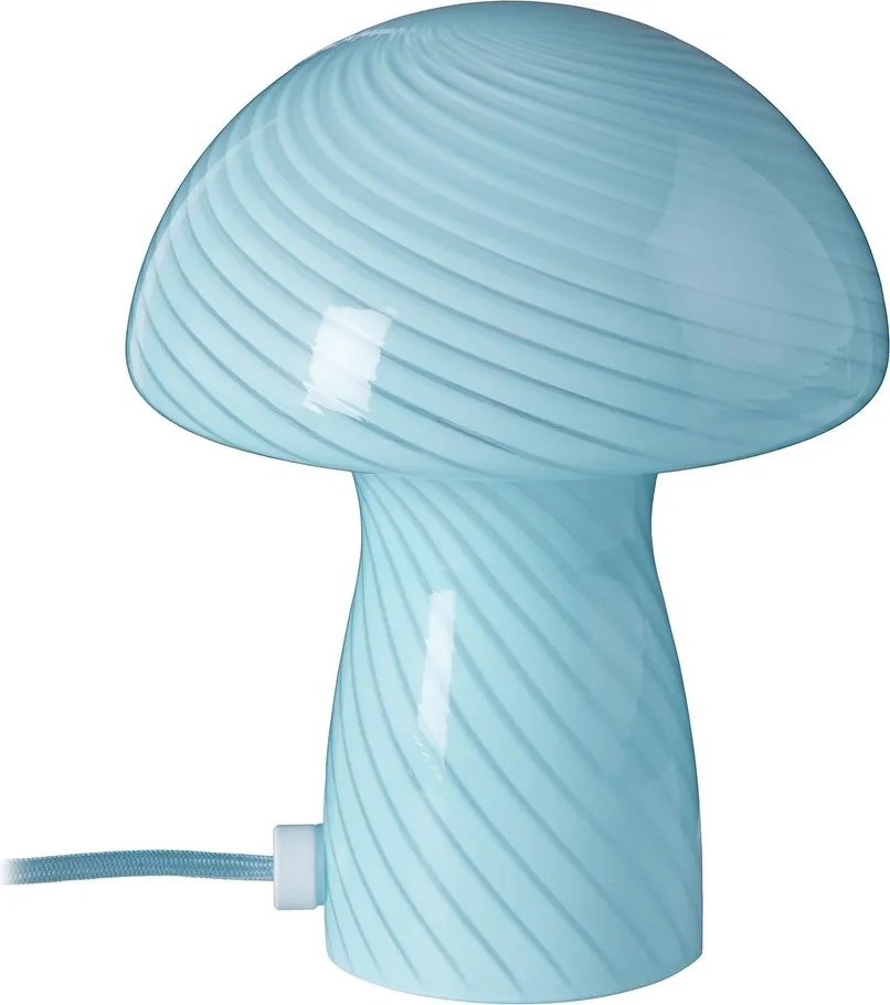 FUNGI TOWN mini üveg asztali lámpa, világoskék