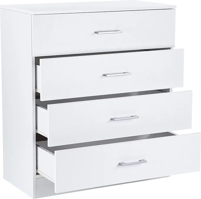 Miami komód 4 fiókos 80x92 cm fehér-fehér