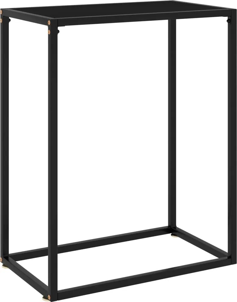 vidaXL fekete edzett üveg tálalóasztal 60 x 35 x 75 cm