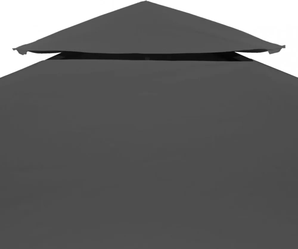 antracitszürke kétszintes pavilon tetőponyva 310 g/m² 4 x 3 m
