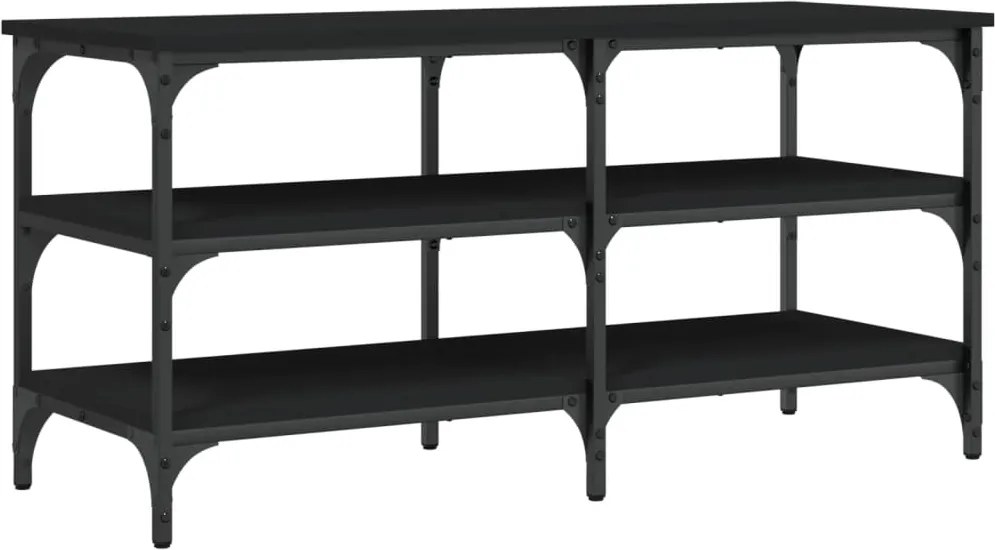 vidaXL fekete szerelt fa cipőpolc 100x38,5x49 cm