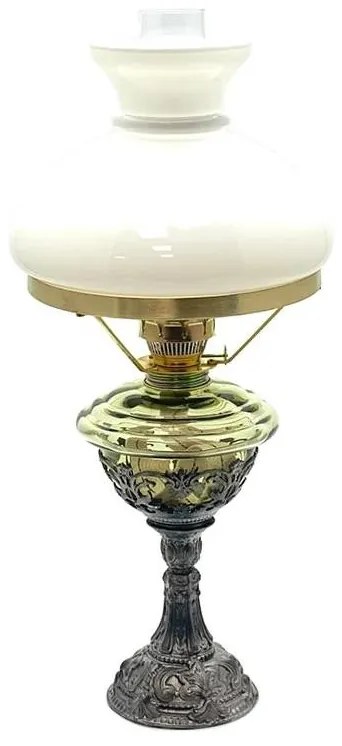 Olajlámpa ónállvánnyal 45 cm erdő zöld