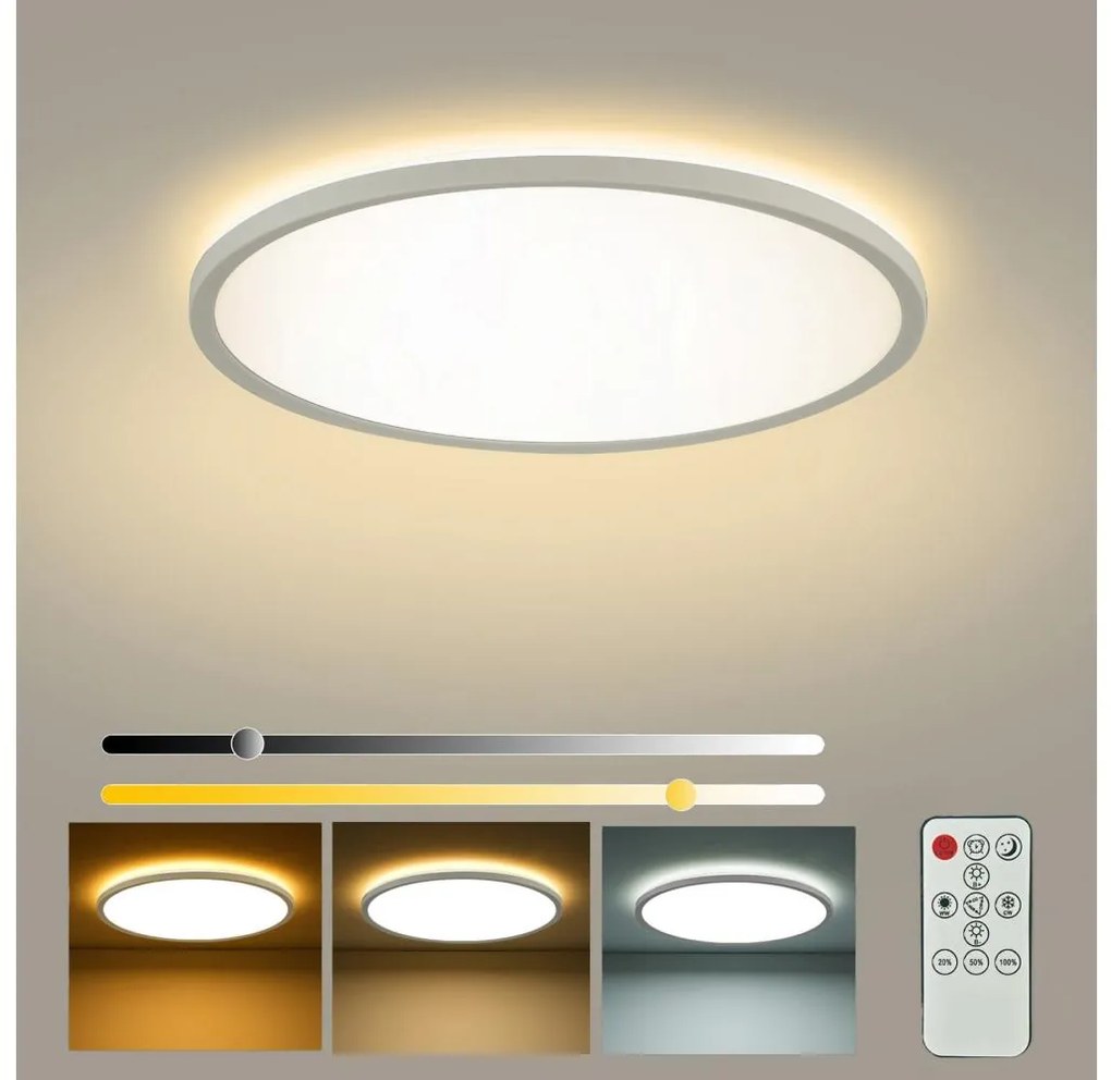 Brilagi - Fényerőszabályozható LED lámpatest ULTRA SLIM LED/24W/230V Ø 42 cm fehér + távirányító BRI226