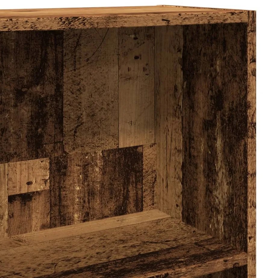 antik fa színű szerelt fa könyvespolc 40 x 24 x 143 cm