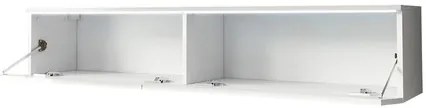 TV szekrény Dlana 140 MDF (fekete grafit + halcsont fekete) (fehér LED világítás). 1106204
