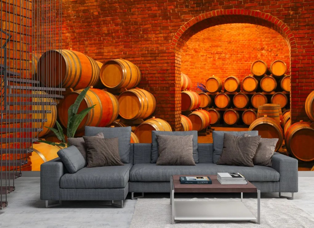 Fotótapéta Wine Barrels in the Wine Vault, 368 x 254 cm