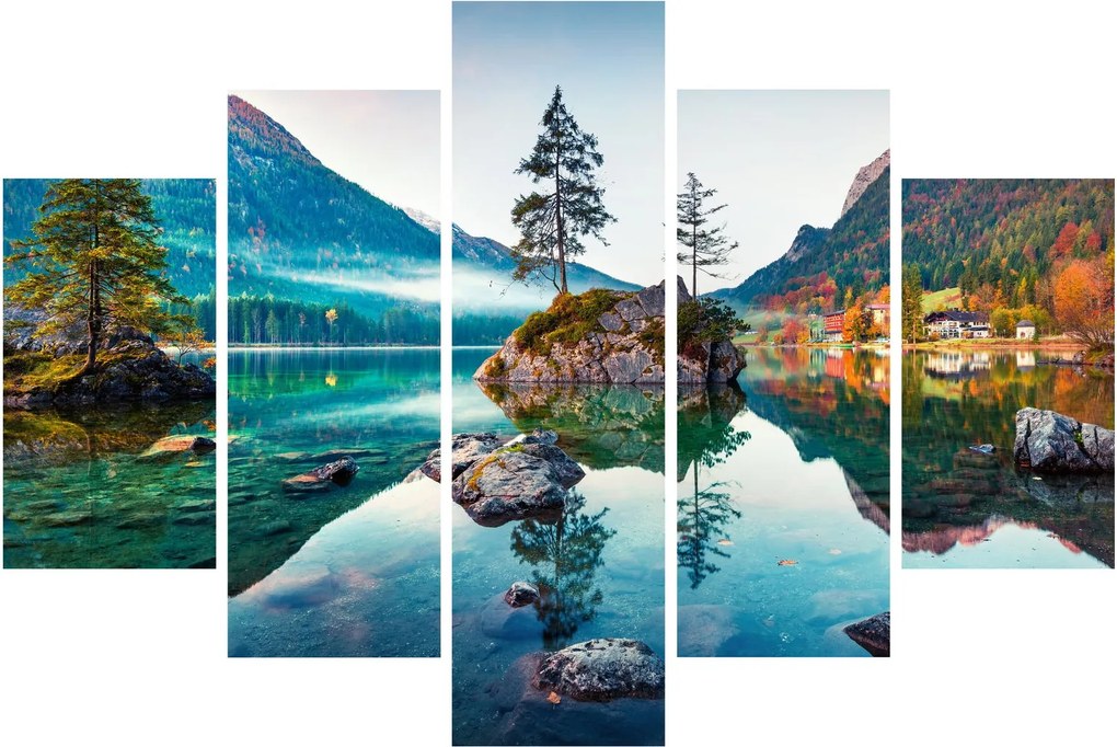 Kép - Lake Hintersee, Bajor - Alpok, Ausztria (150x105 cm)