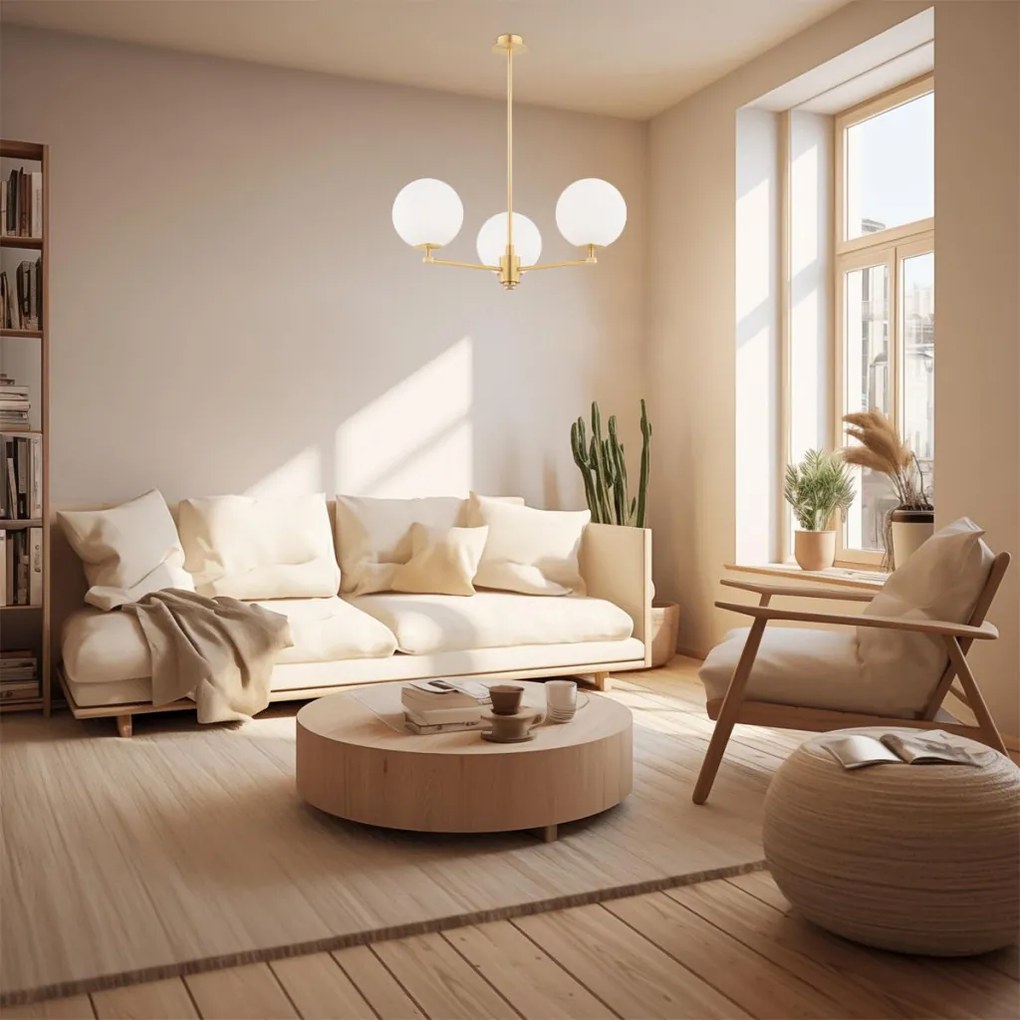 ARGON 6307 PALOMA Glamour Csillár Opál szőnyeg, Csiszolt sárgaréz E14 IP20