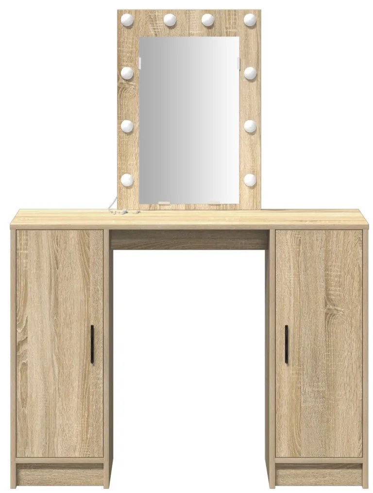 Piperasztal LED világítással Sonoma tölgyben, 102x33x135 cm