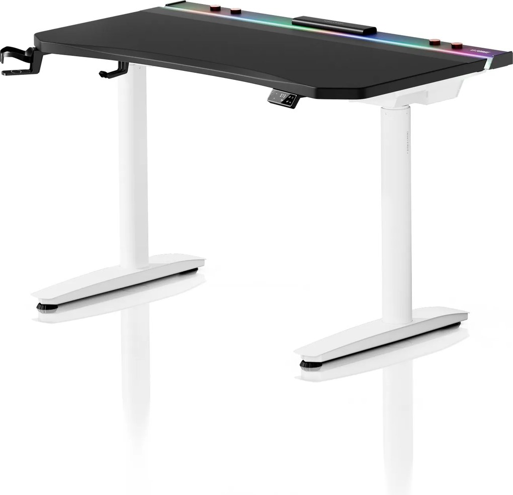 Elektromos RGB gamingasztal tartókkal, fekete-fehér, 120 cm: Diablo X-Forge 1200