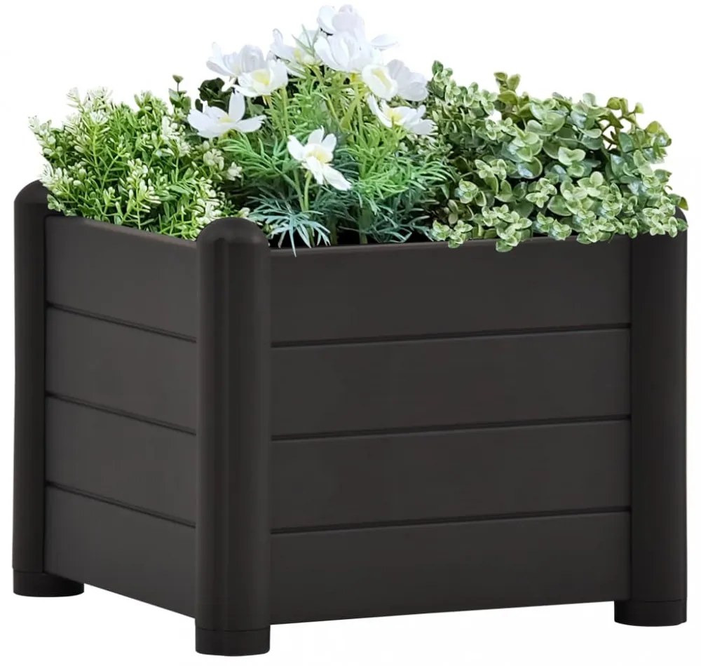antracitszürje kerti PP magaságyás 43 x 43 x 35 cm