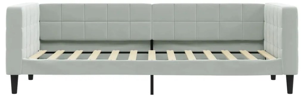világosszürke kihúzható bársony heverő fiókkal 80 x 200 cm