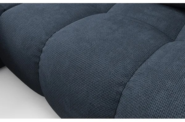 Kihúzható kárpitozott sarokülőgarnitúra tárolóval, L-alakú, ALMADA, balos, kék