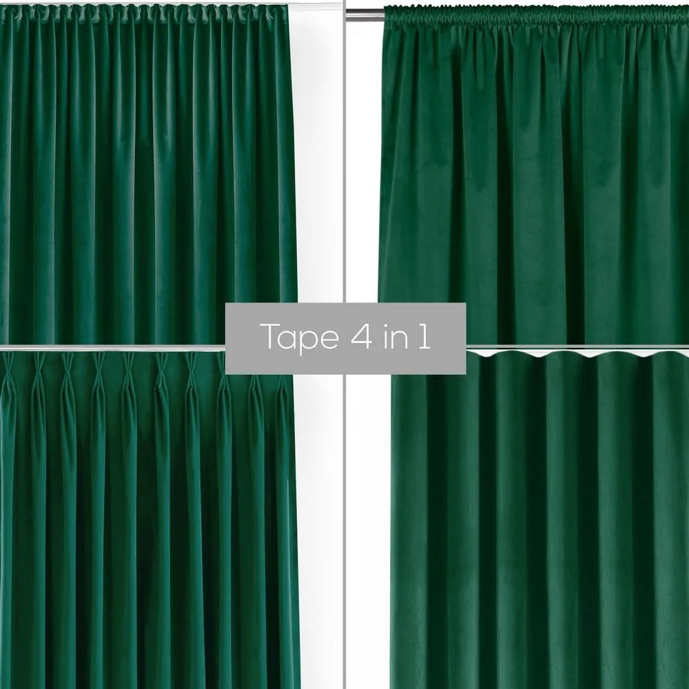 Zöld bársony dimout (részleges sötétítő) függöny 140x250 cm Velto – Filumi