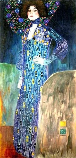 Gustav Klimt - Emilie Floge portréja üvegkép, falikép
