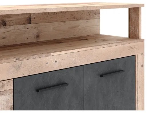 RUNA komód, világosbarna/antracit