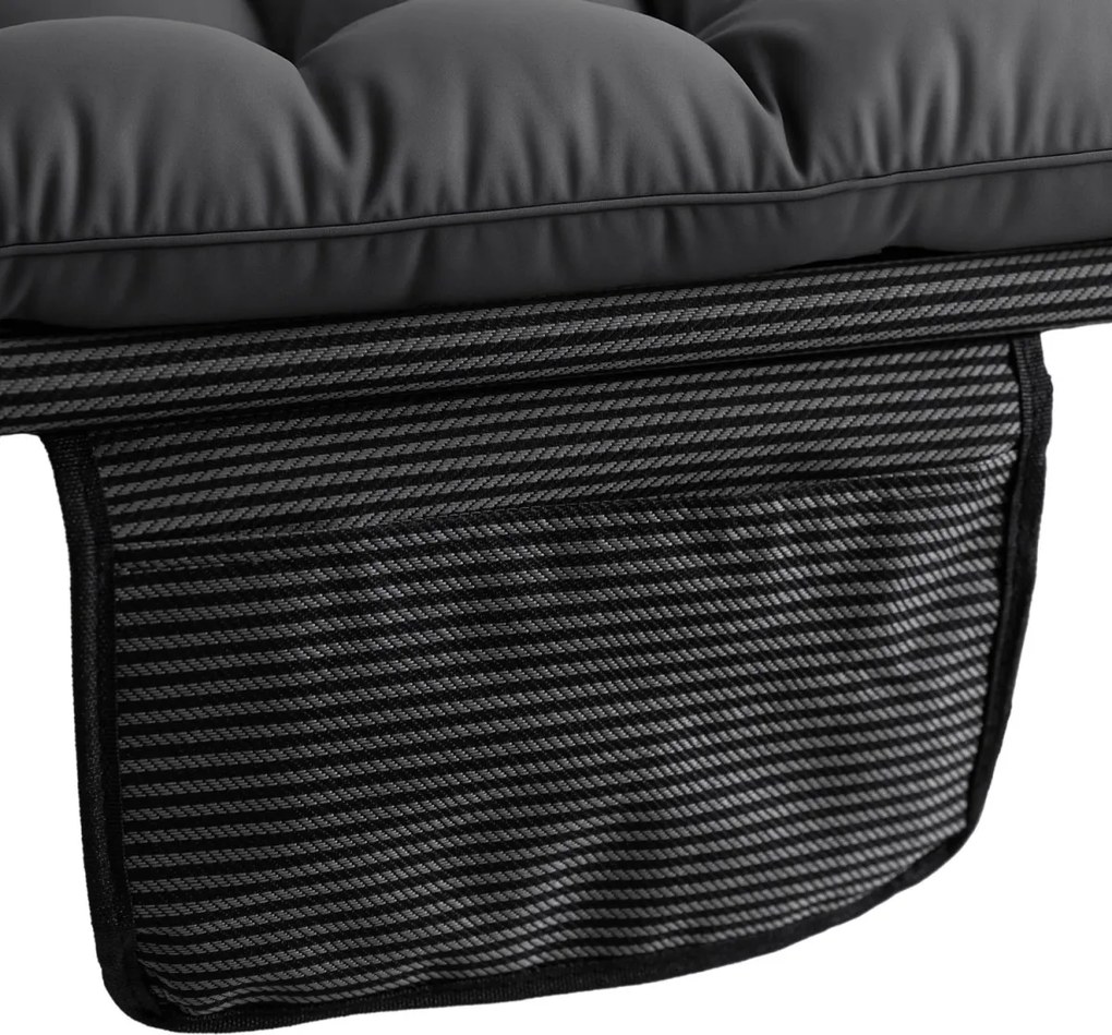 Napozóágy, kárpitozott kerti pihenőágy szürke színben. VENUS