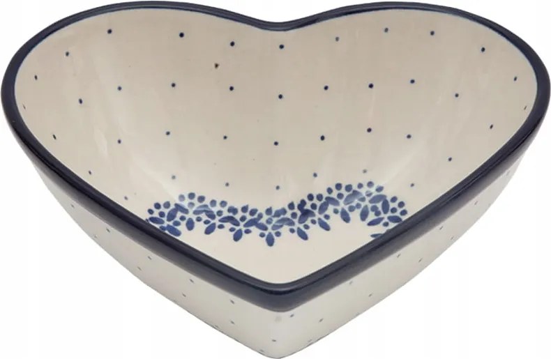 Tál Szív Tároló 17 cm Kerámia Bolesławiec