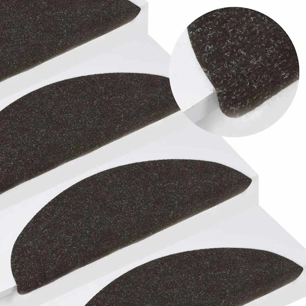 20 db fekete öntapadó lépcsőszőnyeg 65 x 22,5 x 3,5 cm
