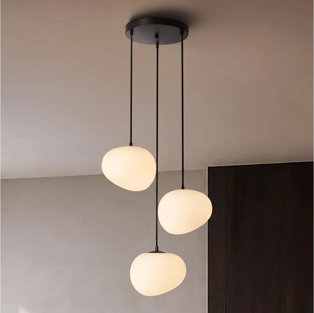 BRILAGI - Kábeles csillár PEBBLES 3xE27/40W/230V átm. 42 cm fekete