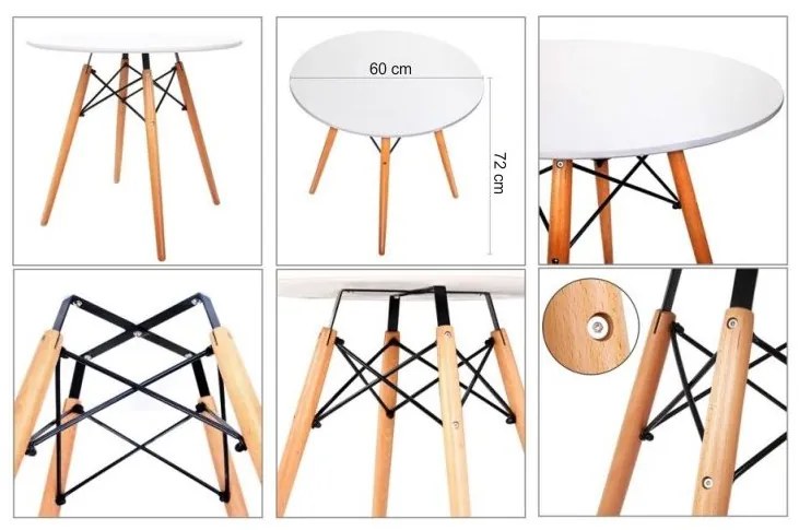 AKCIÓ Fehér étkezőasztal OSLO 60x60cm II. osztály