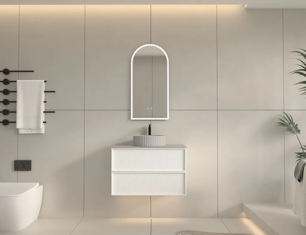 AREZZO design SAVONA 80 cm-es Fürdőszoba alsószekrény 2 fiók, matt fehér