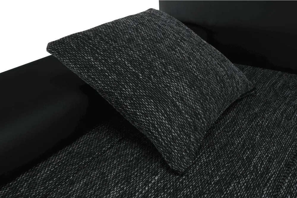 Sarokülőgarnitúra, fekete/fekete melír, TRAMP