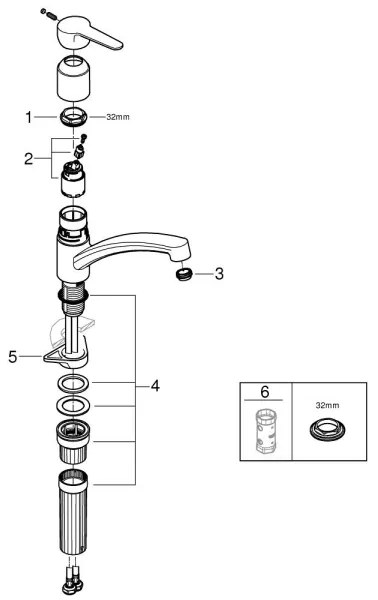 GROHE 31685000 - STARTECO mosogató csaptelep, fényes króm