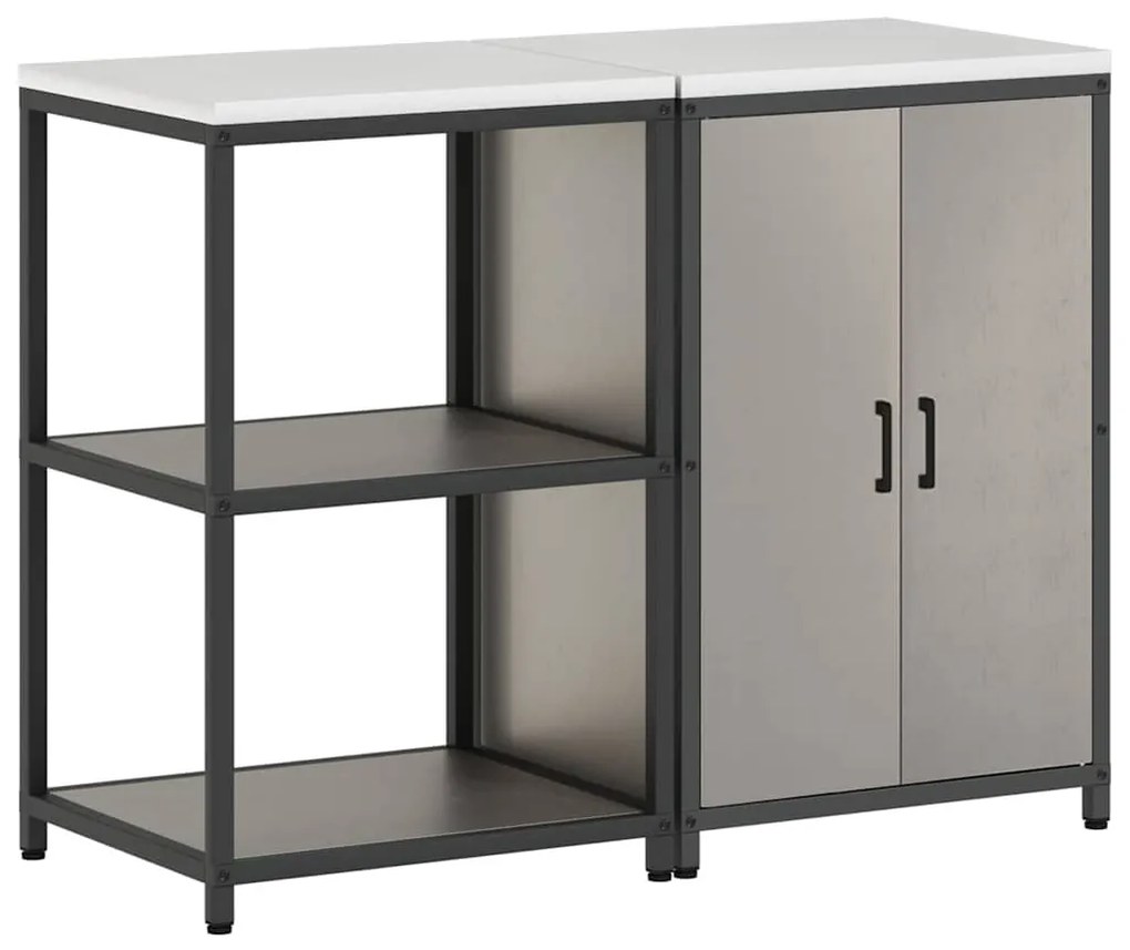 Konyhai Tároló Készlet polcokkal 2 pcs Rozsdás 120 x 50 x 92 cm