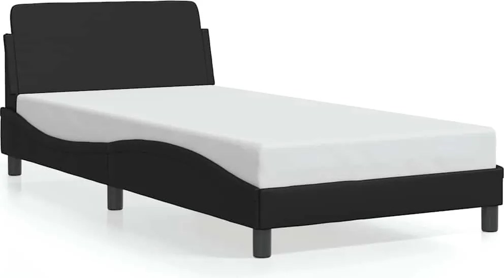vidaXL fekete műbőr ágykeret Dover 100x203 cm