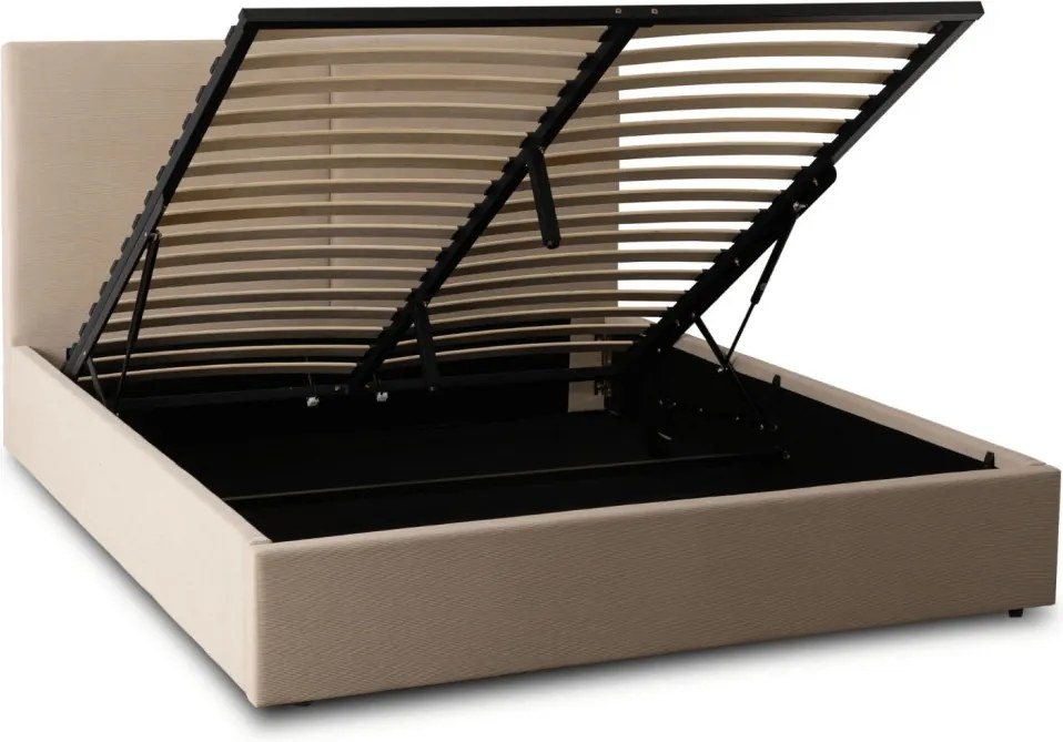 MARSYLIA 180x200-as franciaágy, bézs kordbársony, ágyneműtartóval