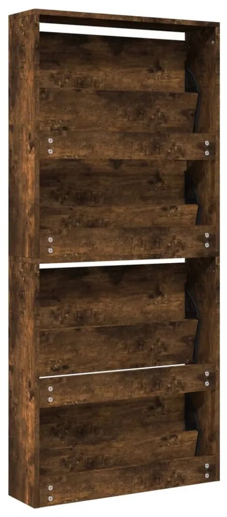 füstös tölgy 4 szintes cipőszekrény tükörrel 63 x 17 x 134 cm