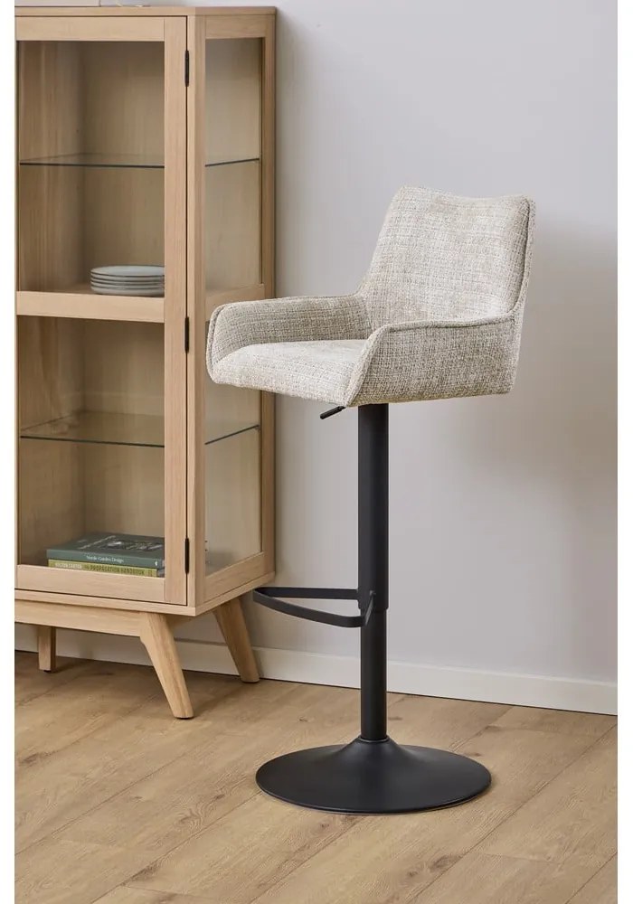 Bézs állítható magasságú karfás bárszék (ülésmagasság 85 cm) Eddie – Actona