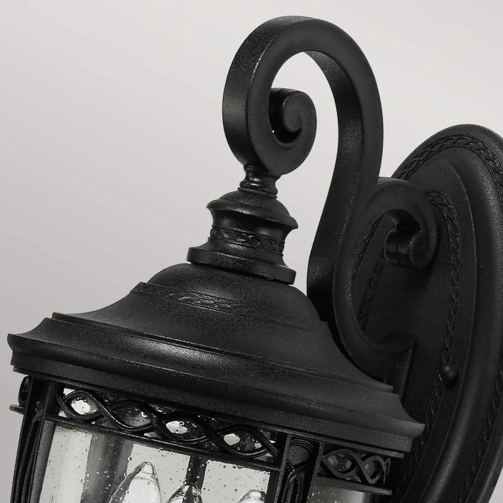 ELSTEAD FE-EB2-M-BLK ENGLISH BRIDLE Klasszikus Kültéri Fali Lámpa Fekete, Átlátszó E14 IP44