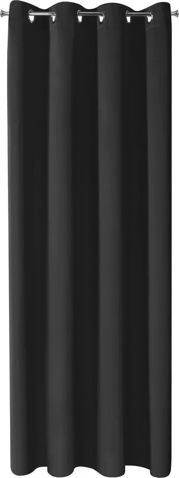 Függöny 135X250 fekete, sima matt szövetből, kerekekkel