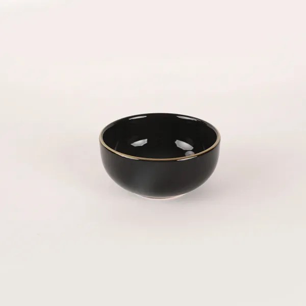 44 részes étkészlet fekete/arany/kőkerámia