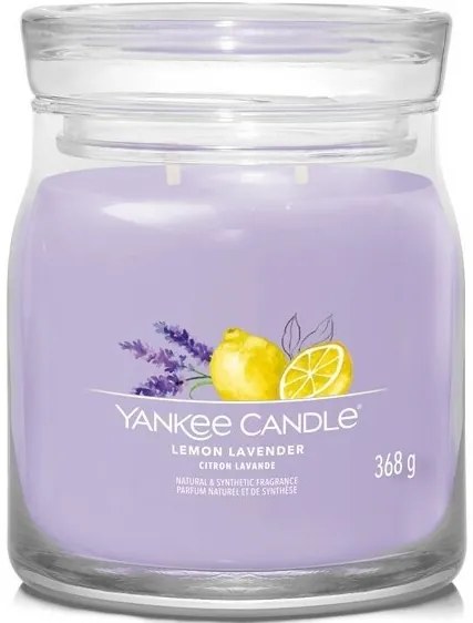 Yankee Candle Signature Lemon Lavender  illatos gyertya közepes üvegben, 368 g, M